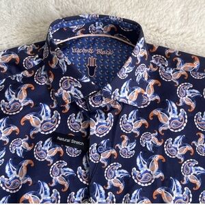 Men's Navy Paisley Casual Shirt
